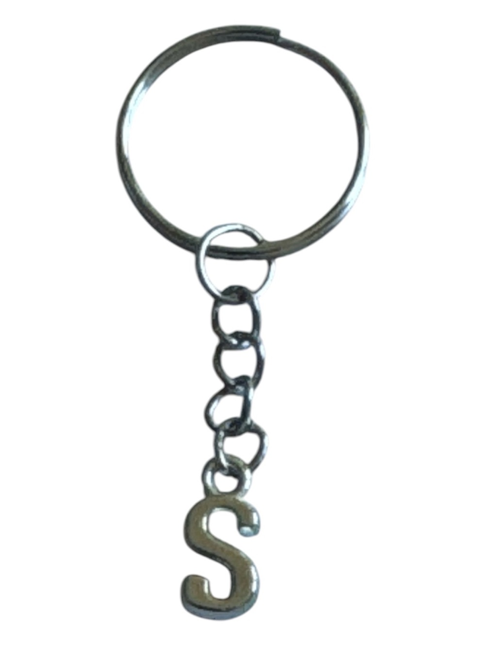 3 FOR $20 Handcrafted Silver 'S' Initial Keychain